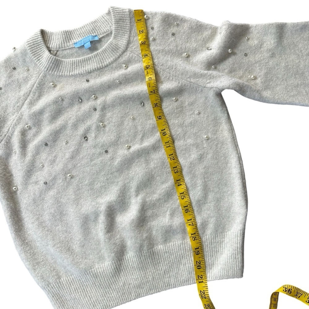 Draper James RSVP Long Sleeve Embellished Sweater Size Small Glitzy Glam Casual - Picture 9 of 9
